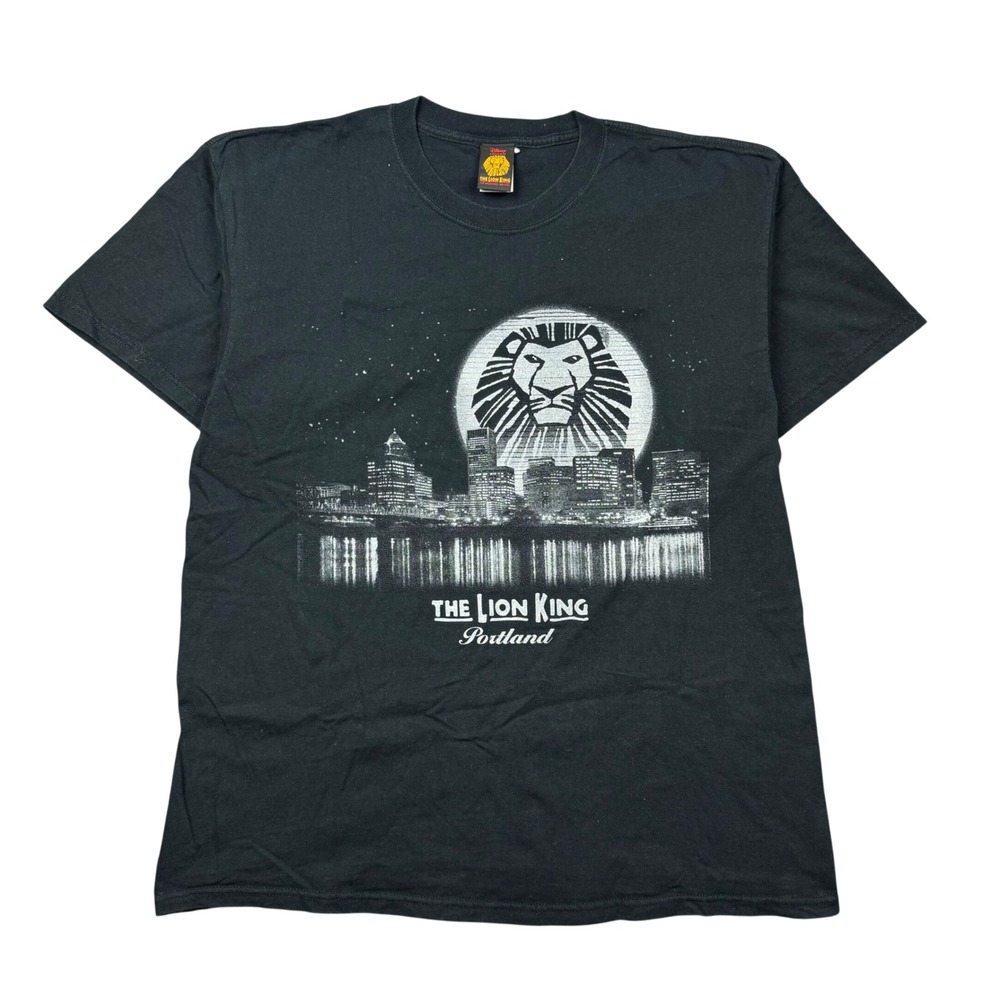 Vtg Y2K The Lion King T Shirt Men XL Black Broadway Musical Portland Oregon